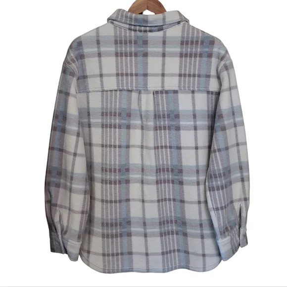 Women's Dravus Plush Fleece Plaid Button Down Zumiez Cozy Club Small - Picture 4 of 14